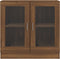 vidaXL - Vitrinekast - 82,5x30,5x80 - cm - bewerkt - hout - bruin - eikenkleur