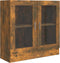 vidaXL - Vitrinekast - 82,5x30,5x80 - cm - bewerkt - hout - gerookt - eikenkleurig