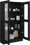vidaXL - Vitrinekast - 82,5x30,5x80 - cm - bewerkt - hout - wit