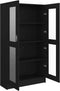 vidaXL - Vitrinekast - 82,5x30,5x80 - cm - bewerkt - hout - wit