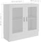 vidaXL - Vitrinekast - 82,5x30,5x80 - cm - bewerkt - hout - wit
