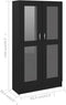 vidaXL - Vitrinekast - 82,5x30,5x80 - cm - bewerkt - hout - wit