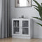 vidaXL - Vitrinekast - 82,5x30,5x80 - cm - spaanplaat - hoogglans - wit