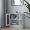 vidaXL - Vitrinekast - 82,5x30,5x80 - cm - spaanplaat - hoogglans - wit