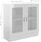vidaXL - Vitrinekast - 82,5x30,5x80 - cm - spaanplaat - hoogglans - wit