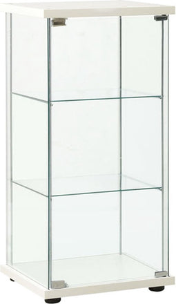 vidaXL - Vitrinekast - gehard - glas - wit