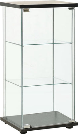 vidaXL - Vitrinekast - gehard - glas - zwart