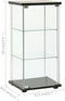 vidaXL - Vitrinekast - gehard - glas - zwart