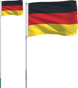 vidaXL - Vlag - met - vlaggenmast - Duitsland - 5,55 - m - aluminium