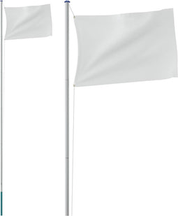 vidaXL - Vlaggenmast - deelbaar - 6,23 - m - aluminium - zilverkleurig