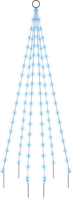 vidaXL - Vlaggenmast - kerstboom - 108 - LED's - blauw - 180 - cm