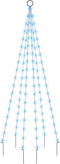 vidaXL - Vlaggenmast - kerstboom - 108 - LED's - blauw - 180 - cm
