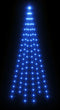 vidaXL - Vlaggenmast - kerstboom - 108 - LED's - blauw - 180 - cm