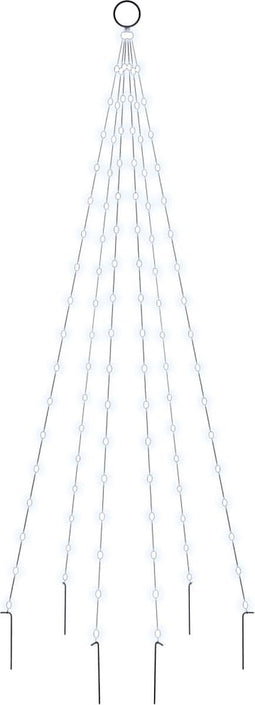 vidaXL - Vlaggenmast - kerstboom - 108 - LED's - koudwit - 180 - cm