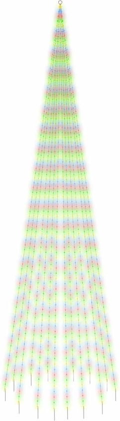 vidaXL - Vlaggenmast - kerstboom - 1134 - LED's - meerkleurig - 800 - cm
