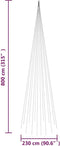 vidaXL - Vlaggenmast - kerstboom - 1134 - LED's - meerkleurig - 800 - cm