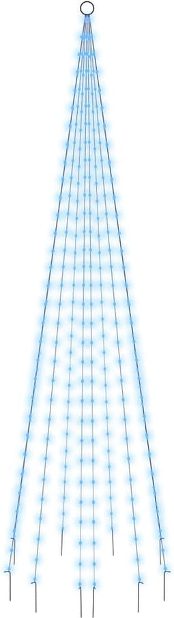 vidaXL - Vlaggenmast - kerstboom - 310 - LED's - blauw - 300 - cm