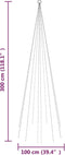 vidaXL - Vlaggenmast - kerstboom - 310 - LED's - blauw - 300 - cm