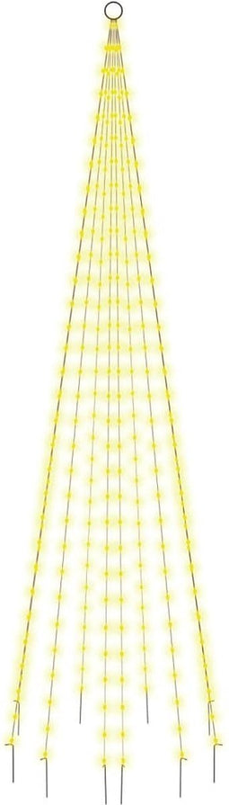 vidaXL - Vlaggenmast - kerstboom - 310 - LED's - warmwit - 300 - cm