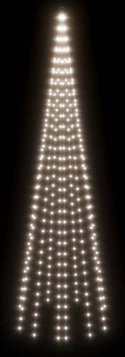 vidaXL - Vlaggenmast - kerstboom - 310 - LED's - koudwit - 300 - cm