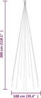 vidaXL - Vlaggenmast - kerstboom - 310 - LED's - koudwit - 300 - cm