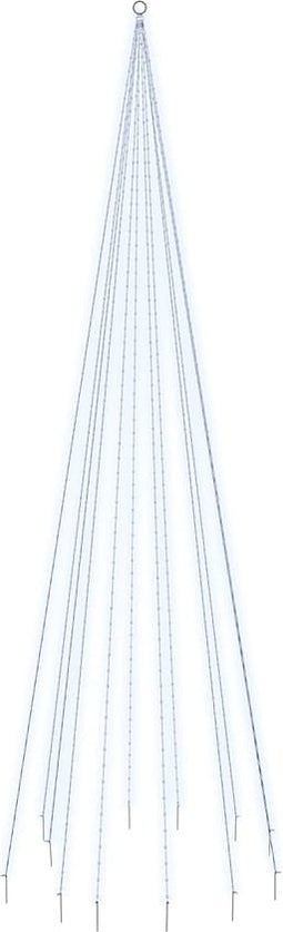 vidaXL - Vlaggenmast - kerstboom - 732 - LED's - koudwit - 500 - cm
