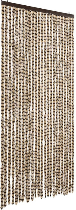 vidaXL - Vliegengordijn - 100x200 - cm - chenille - beige - en - bruin