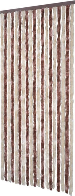 vidaXL - Vliegengordijn - 100x200 - cm - chenille - beige - en - lichtbruin