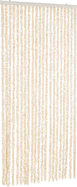 vidaXL - Vliegengordijn - 100x200 - cm - chenille - beige - en - wit