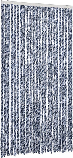 vidaXL - Vliegengordijn - 100x200 - cm - chenille - blauw - en - wit