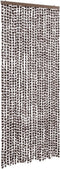 vidaXL - Vliegengordijn - 100x200 - cm - chenille - bruin - en - wit
