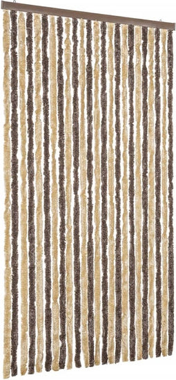 vidaXL - Vliegengordijn - 100x200 - cm - chenille - donkerbruin - en - beige