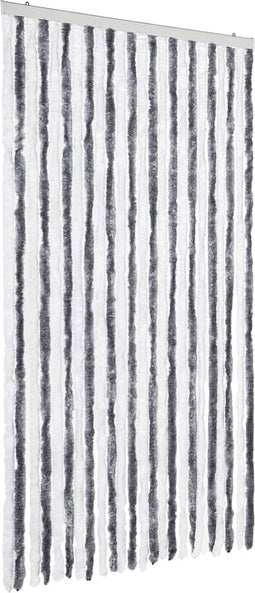 vidaXL - Vliegengordijn - 100x200 - cm - chenille - grijs - en - wit