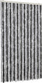 vidaXL - Vliegengordijn - 100x200 - cm - chenille - grijs - en - zwart