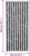 vidaXL - Vliegengordijn - 100x200 - cm - chenille - grijs - en - zwart