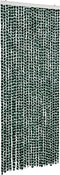 vidaXL - Vliegengordijn - 100x200 - cm - chenille - groen - en - wit