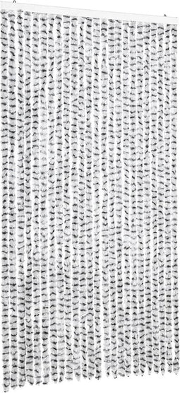 vidaXL - Vliegengordijn - 100x200 - cm - chenille - lichtgrijs - en - donkergrijs