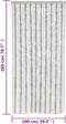 vidaXL - Vliegengordijn - 100x200 - cm - chenille - lichtgrijs - en - wit