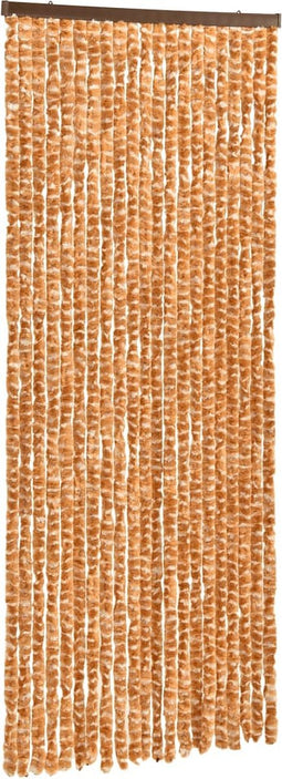 vidaXL - Vliegengordijn - 100x200 - cm - chenille - okerkleurig - en - wit