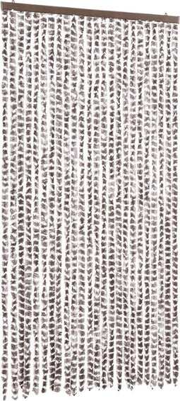 vidaXL - Vliegengordijn - 100x200 - cm - chenille - taupe - en - wit