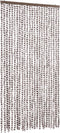 vidaXL - Vliegengordijn - 100x200 - cm - chenille - taupe - en - wit