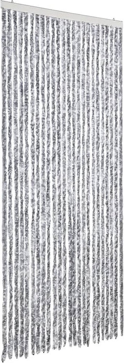 vidaXL - Vliegengordijn - 100x200 - cm - chenille - wit - en - grijs