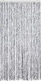 vidaXL - Vliegengordijn - 100x200 - cm - chenille - wit - en - grijs