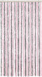 vidaXL - Vliegengordijn - 100x200 - cm - chenille - zilvergrijs - en - roze