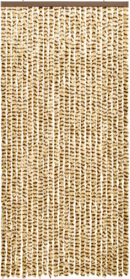 vidaXL - Vliegengordijn - 100x220 - cm - chenille - beige - en - bruin