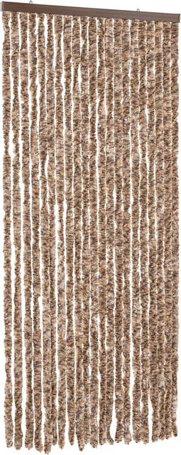 vidaXL - Vliegengordijn - 100x220 - cm - chenille - beige - en - donkerbruin