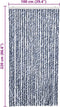 vidaXL - Vliegengordijn - 100x220 - cm - chenille - blauw, - wit - en - zilver
