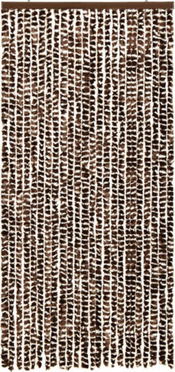 vidaXL - Vliegengordijn - 100x220 - cm - chenille - bruin - en - wit
