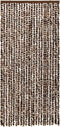 vidaXL - Vliegengordijn - 100x220 - cm - chenille - bruin - en - wit