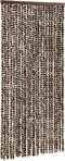 vidaXL - Vliegengordijn - 100x220 - cm - chenille - bruin - en - wit